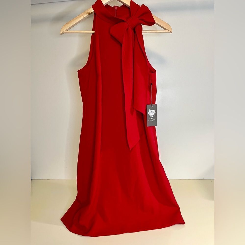 NWT- VINCE CAMUTO Bow-Neck Halter Dress - size 4